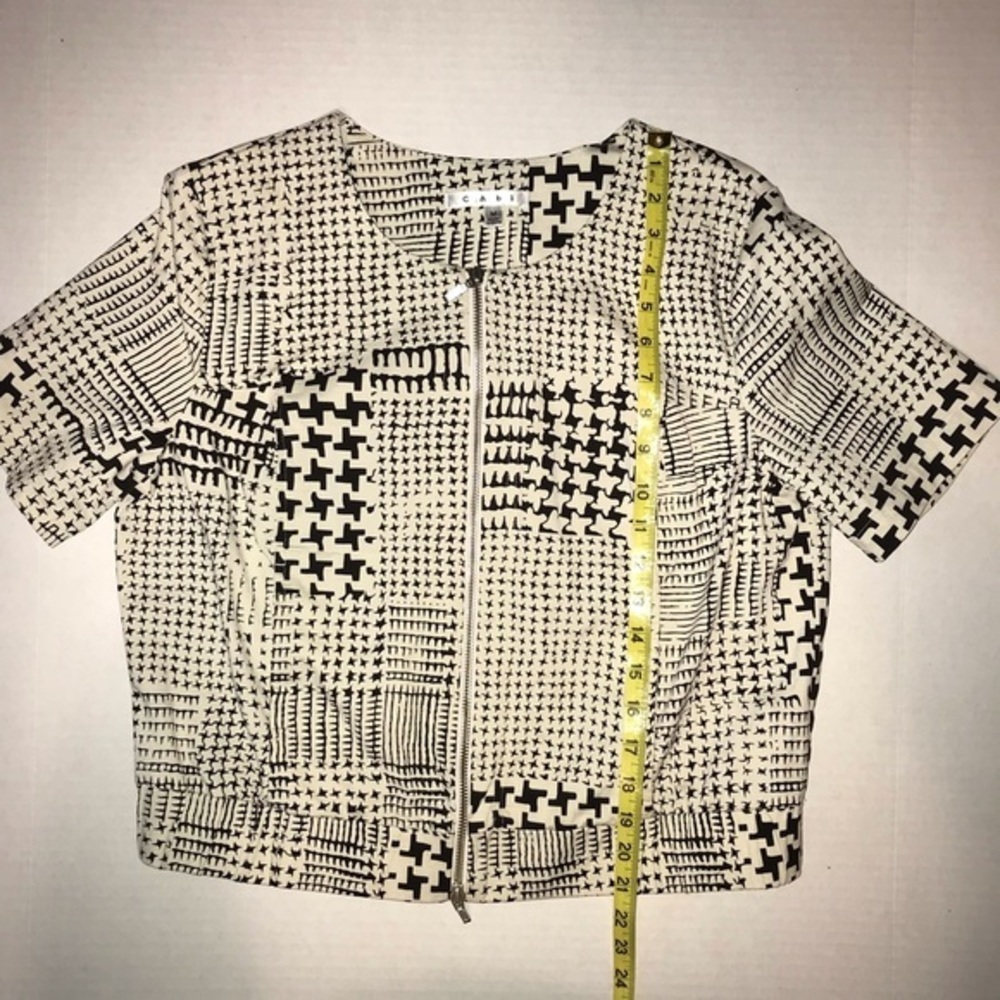 CAbi Coupe Houndstooth Bomber‎ Jacket Style 931 Size Medium - Picture 6 of 7